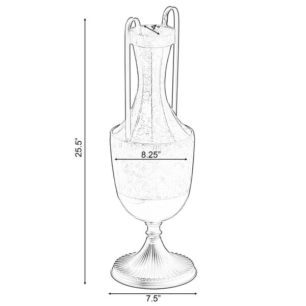 Uniquewise Set of 2 Antique Style Metal Jug Floor Vase with 2 Handles - Vintage Inspired Rustic Design for - QI004440.2