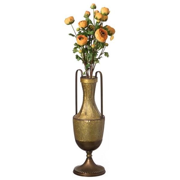 Uniquewise Set of 2 Antique Style Metal Jug Floor Vase with 2 Handles - Vintage Inspired Rustic Design for - QI004440.2
