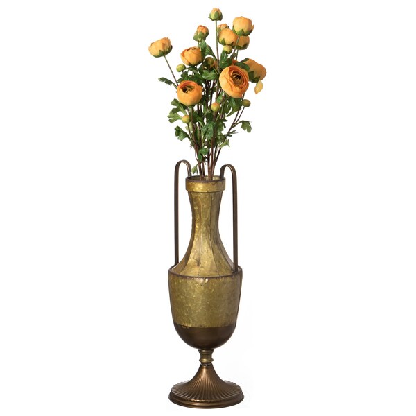 Uniquewise Set of 2 Antique Style Metal Jug Floor Vase with 2 Handles - Vintage Inspired Rustic Design for - QI004440.2