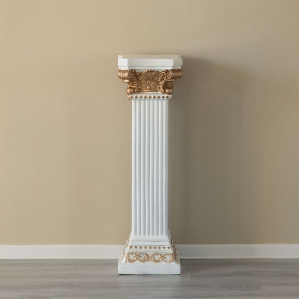 Uniquewise Fiberglass White Plinth Roman Column Ionic Piller Pedestal Vase Stand - Photography Props - 41 Inch - QI004125-41