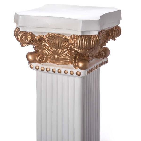 Uniquewise Fiberglass White Plinth Roman Column Ionic Piller Pedestal Vase Stand - Photography Props - 41 Inch - QI004125-41