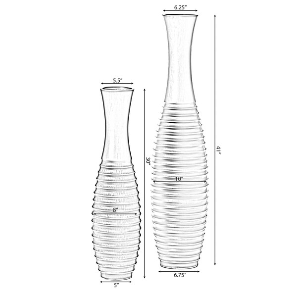 Uniquewise Decorative Conemporary Tall Trumpet Shape Floor Vase, Brown, PK 2 - QI004191.2