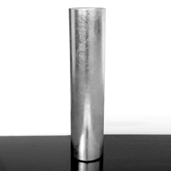 Pisos 26 in. Gilt Gilded Glass Floor Vase; Silver - PI3186566