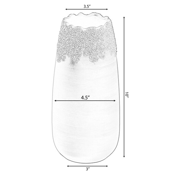 Uniquewise Contemporary Black Table Vase with Dripping Crystal Look and Scalloped Opening Design, 10 Inch - QI004358.L