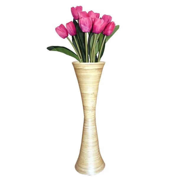 Colocar 27 x 8 in. Dia. Decorative Modern Bamboo Display Floor Vase, Natural - CO2483034