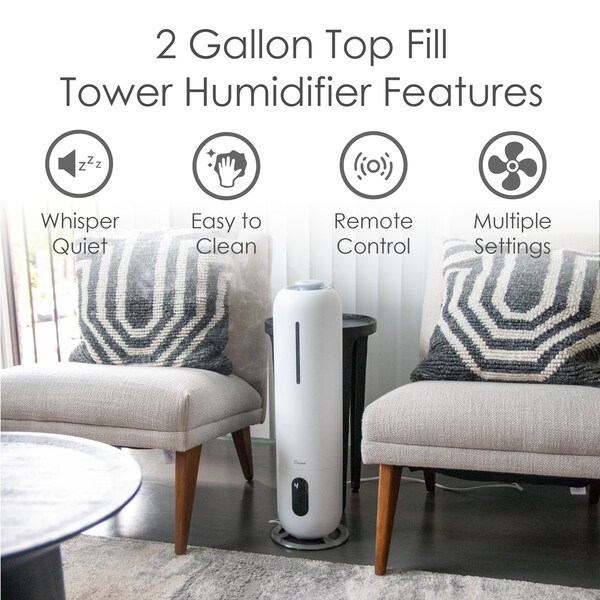 Crane Usa 2 gallon Tower Humidifier with UV light - EE-6917