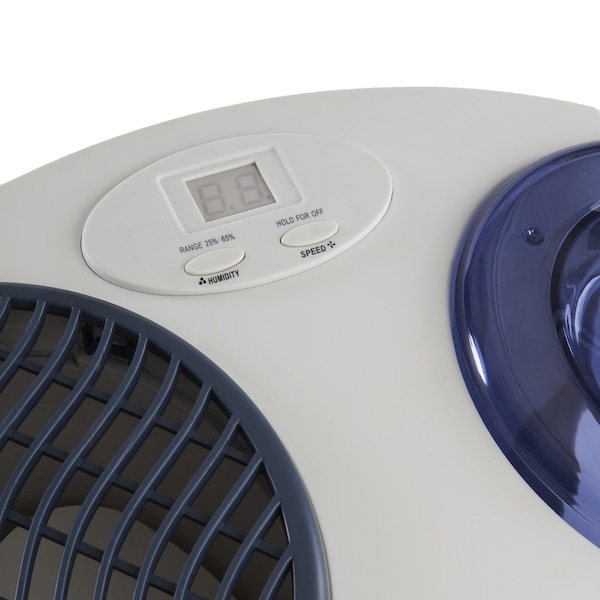 Aircare Portable Humidifier, -, 2 gal, 1,000 sq. ft., Tabletop, White/Blue - 7D6 100