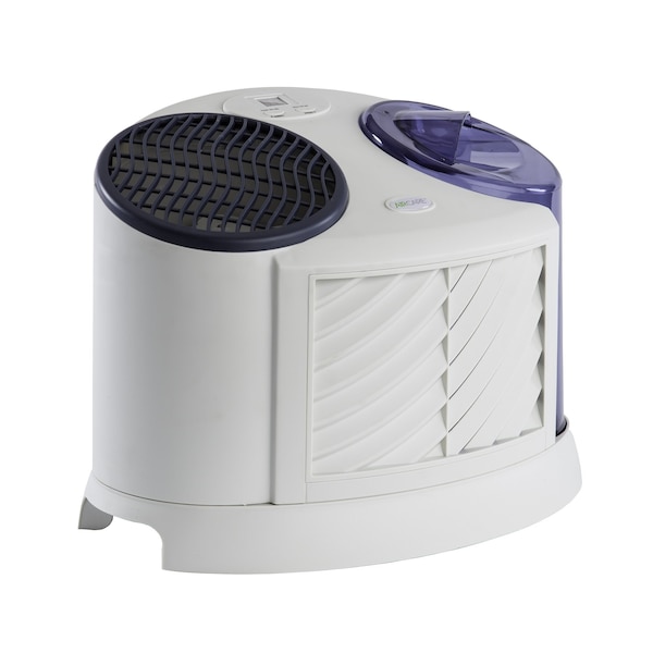 Aircare Portable Humidifier, -, 2 gal, 1,000 sq. ft., Tabletop, White/Blue - 7D6 100