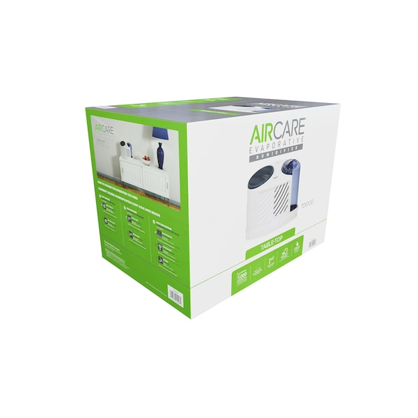 Aircare Portable Humidifier, -, 2 gal, 1,000 sq. ft., Tabletop, White/Blue - 7D6 100