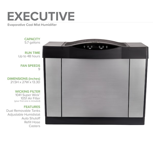 Aircare Evaporative Humidifier, 5.7 gal, 3,600 sq. ft., Console - 4DTS 900