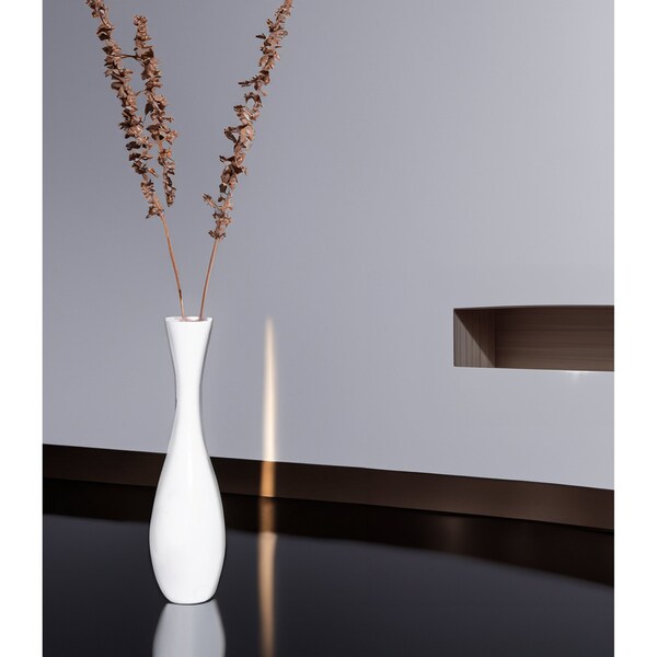 Uniquewise 43 Inch Tall White Modern Fiberglass Narrow Trumpet Floor Vase - QI003694L