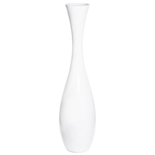 Uniquewise 43 Inch Tall White Modern Fiberglass Narrow Trumpet Floor Vase - QI003694L