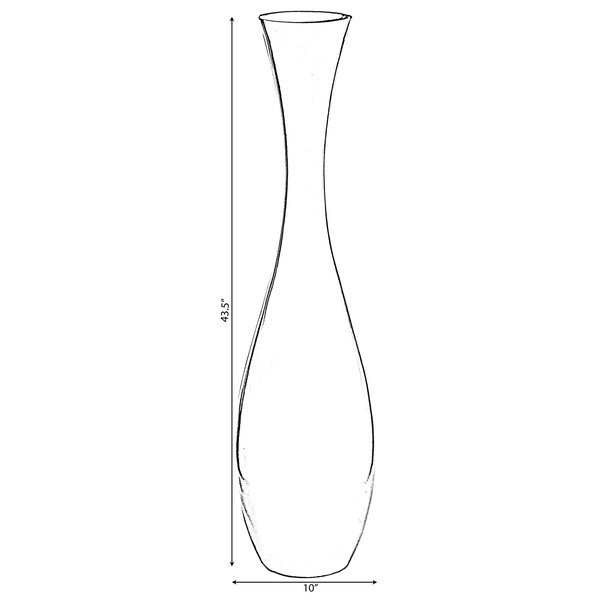 Uniquewise 43 Inch Tall White Modern Fiberglass Narrow Trumpet Floor Vase - QI003694L