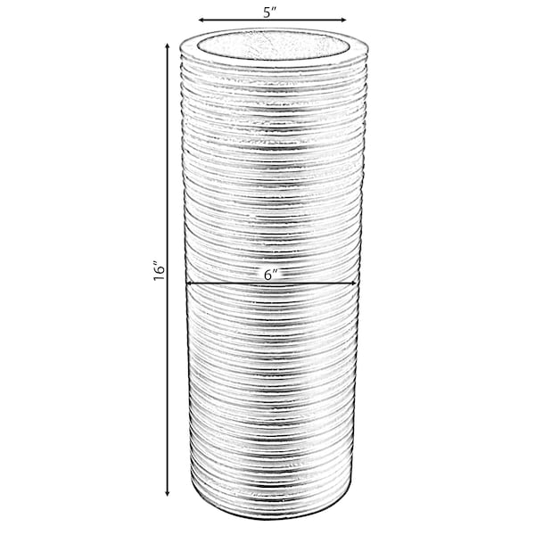 Uniquewise Brown Decorative Contemporary Mango Wood Ribbed Design Cylinder Shaped Table Vase, 16 Inch - QI004432.S