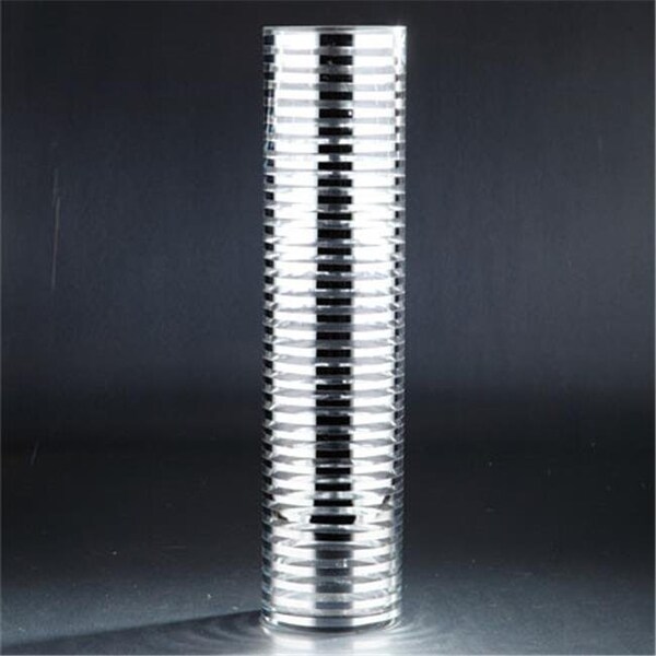 Diamond Star Diamond Star 91025 19. x 4.5 in. Glass Cylinder; Silver - 91025