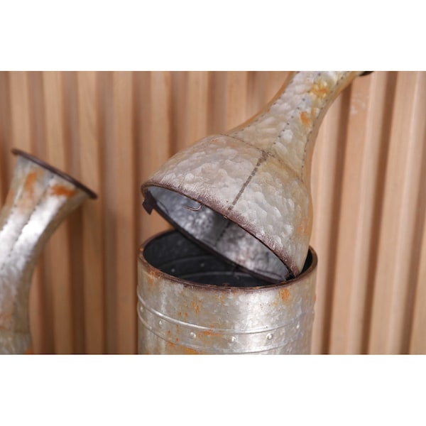 Vintiquewise 33 Rustic Farmhouse Style Galvanized Metal Floor Vase Decoration, Medium - QI003484.M