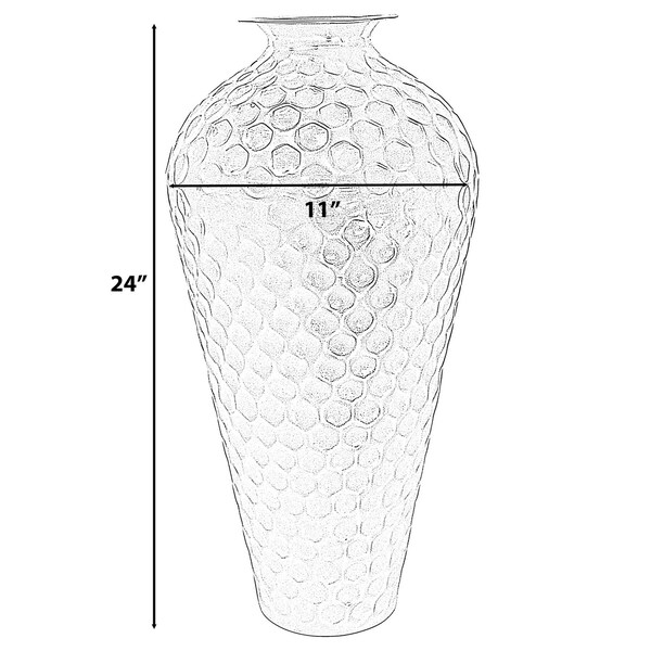 Uniquewise Decorative Modern Gold Metal Honeycomb Design Floor Flower Vase for Entryway, Living Room - QI004251
