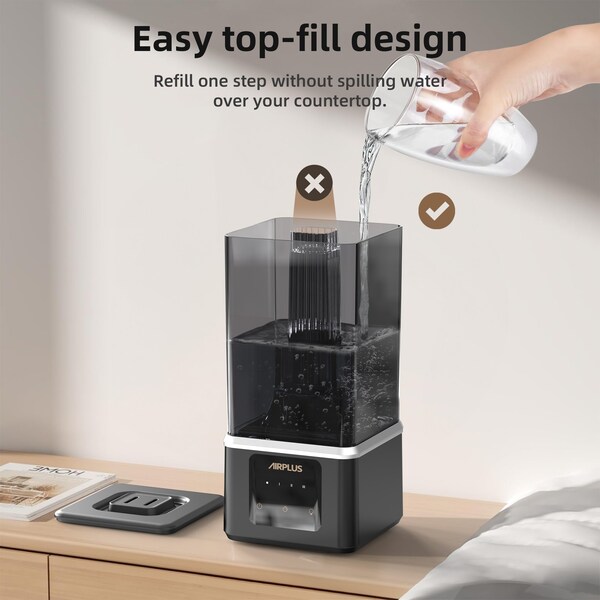 Edendirect 1.1 Gal. Black Ultra Fine Water Mist Ultrasonic Desktop Humidifier Up to 450 sq. ft. - IR-S40A