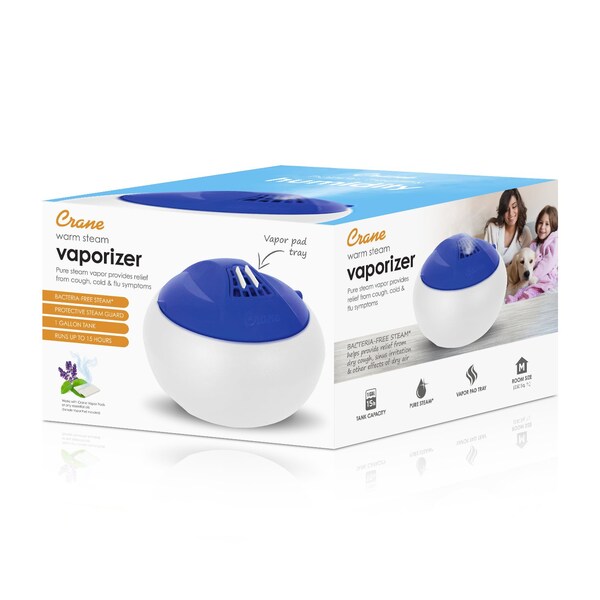 Crane Usa 1 Gal. Steam Vaporizer Humidifier, Blue/White - EE-8619B