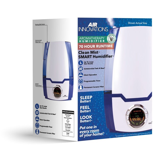Air Innovations Air Innovations Great Innovations 1.37 gal 400 sq ft Digital Cool Mist Ultrasonic Humidifier - HUMID40-BLUE
