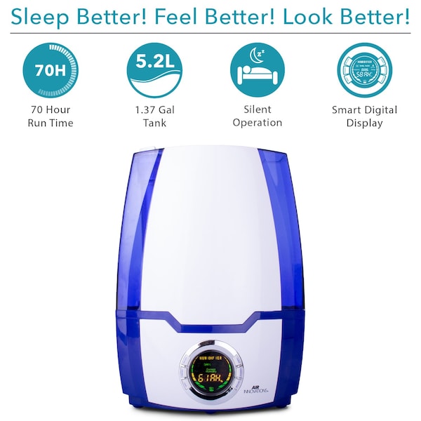 Air Innovations Air Innovations Great Innovations 1.37 gal 400 sq ft Digital Cool Mist Ultrasonic Humidifier - HUMID40-BLUE