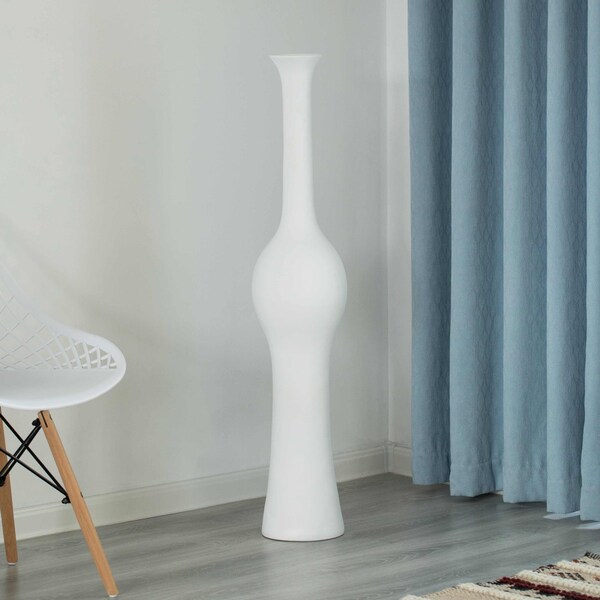 Uniquewise Tall Floor Vases for Entryway, Elegant White Ceramic Tall Vase, 2PK - QI004041.2
