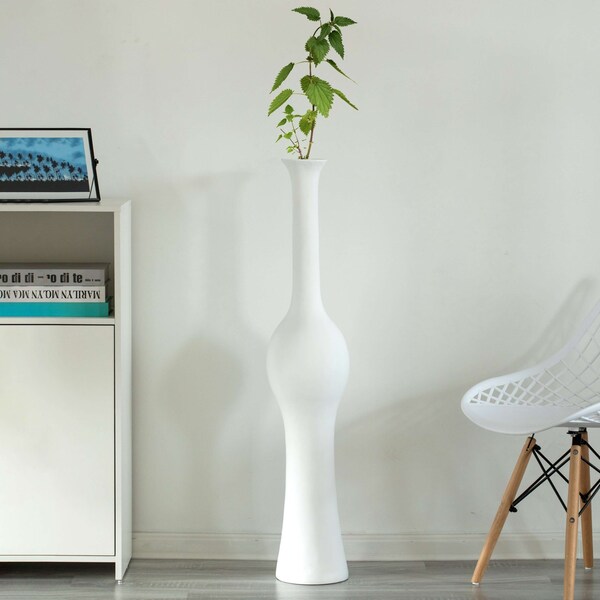 Uniquewise Tall Floor Vases for Entryway, Elegant White Ceramic Tall Vase, 2PK - QI004041.2