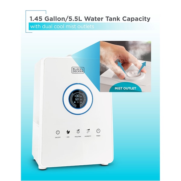 Black & Decker 1.45 Gallon Ultrasonic Humidifier with Cool Mist - BUHD055