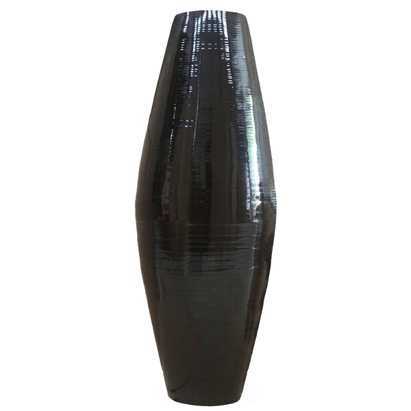 Uniquewise Bamboo Cylinder Floor Vase-Handcrafted Tall Decorative Vase-Ideal for Dining Room, Living Room, 37" Black - QI003245.BK.L