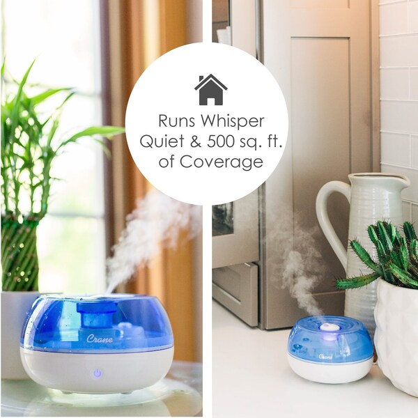 Crane Usa 0.2 Gal. Personal Ultrasonic Cool Mist Humidifier for Small Rooms - EE-5951
