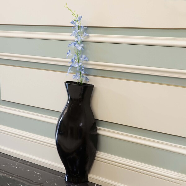 Uniquewise Decorative Split Vase Duo Floor Vase - Black - QI003999.BK