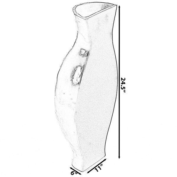 Uniquewise Decorative Split Vase Duo Floor Vase - Black - QI003999.BK
