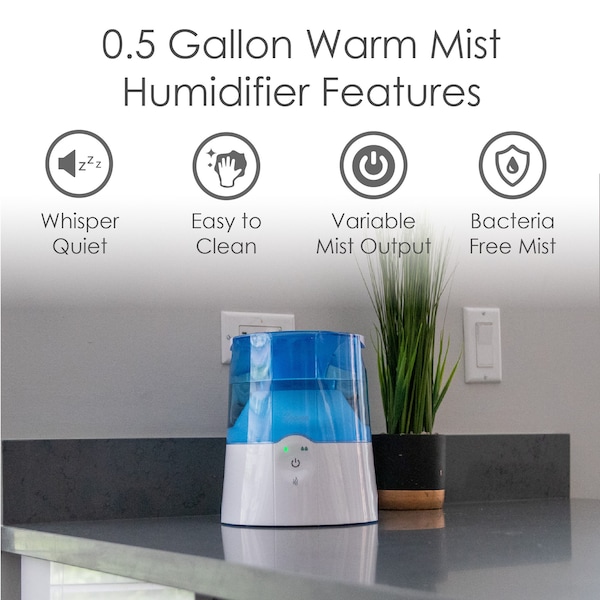 Crane Usa Crane 0.5 Gallon Warm Mist Humidifier - EE-5202H