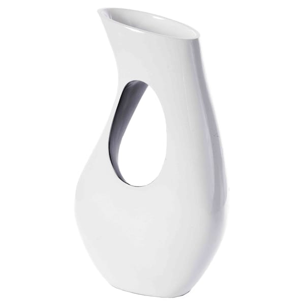 Uniquewise Modern floor vase, White Unique Trumpet Floor Vase, Home Interior Decoration, Modern Floor Vase, Tall Floor Vases for Entryway and Living Room And Office 24" Tall - QI004002.S
