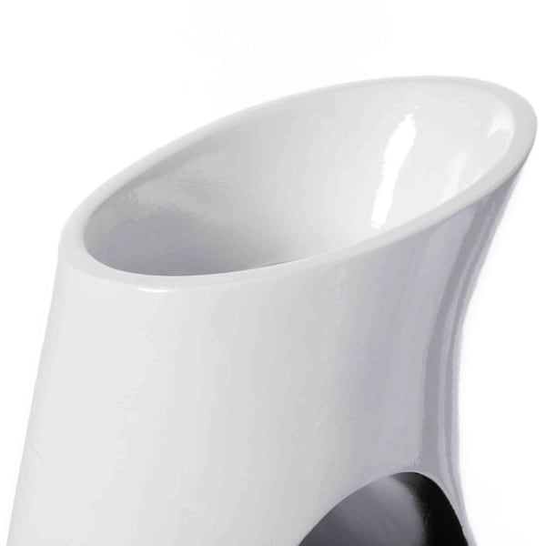 Uniquewise Modern floor vase, White Unique Trumpet Floor Vase, Home Interior Decoration, Modern Floor Vase, Tall Floor Vases for Entryway and Living Room And Office 24" Tall - QI004002.S
