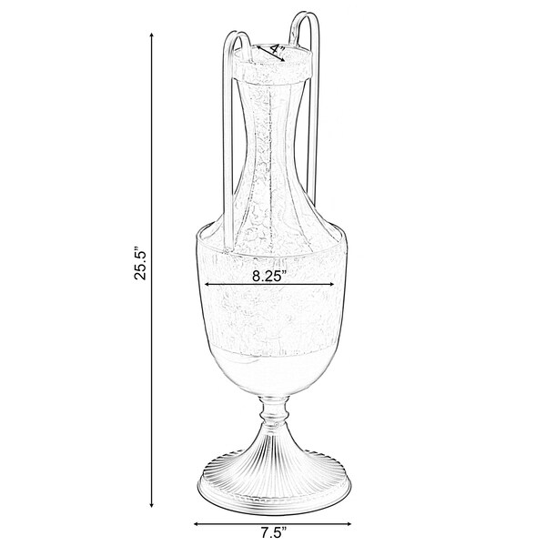 Uniquewise Antique Style 2 Handle Metal Jug Floor Vase for Entryway, Living Room or Dining Room, Large - QI004440.L