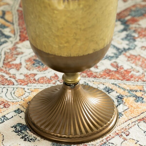 Uniquewise Antique Style 2 Handle Metal Jug Floor Vase for Entryway, Living Room or Dining Room, Large - QI004440.L