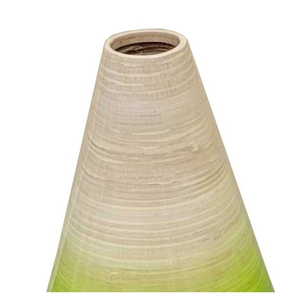 Uniquewise Contemporary Bamboo Floor Flower Vase Tear Drop Design for Dining, Living, Entryway, Small Green - QI004271.S