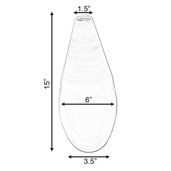 Uniquewise Contemporary Bamboo Floor Flower Vase Tear Drop Design for Dining, Living, Entryway, Small Green - QI004271.S