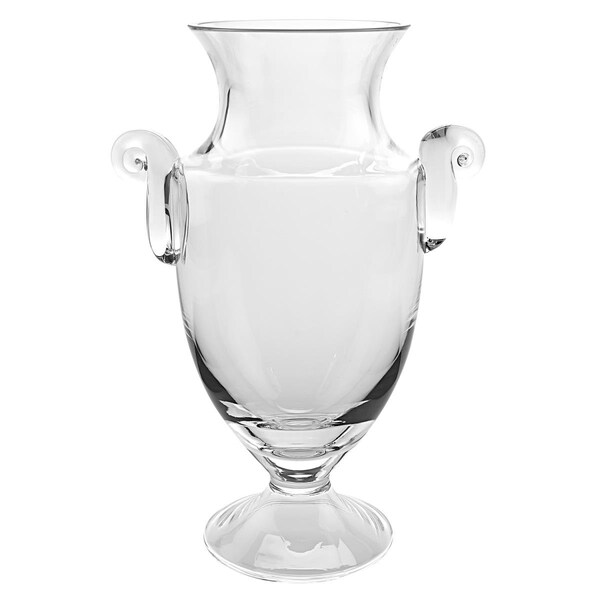 Homeroots 12 in. Mouth Blown Crystal European Made Trophy Vase - 375819