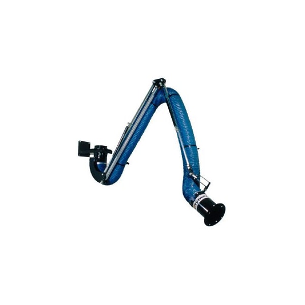 Lev-Co 5' extractor arm c/w 6.3"diameter hose, flanged capture hood and wall bracket - SA-ARM-WB-TF-160-1500