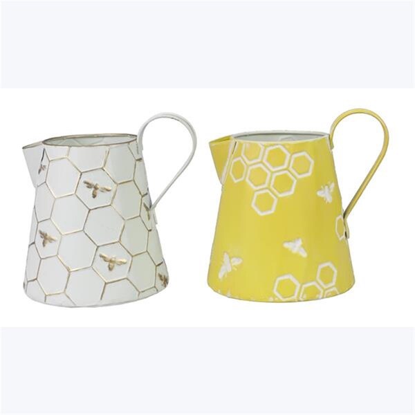 Designs-Done-Right Metal Honey Bee Pitcher Decor Vase, 2 Assorted Color - DE3286495