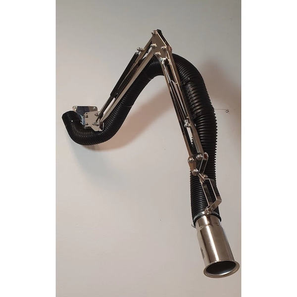Lev-Co 10' ATEX extractor arm c/w 6.3"diameter hose, straight capture hood and wall bracket - ATEX-ARM-HST-160-3000