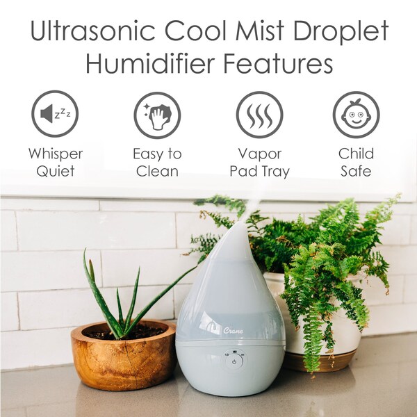 Crane Usa Slate 0.5 gal. ultrasonic cool mist humidifier - EE-5302GR