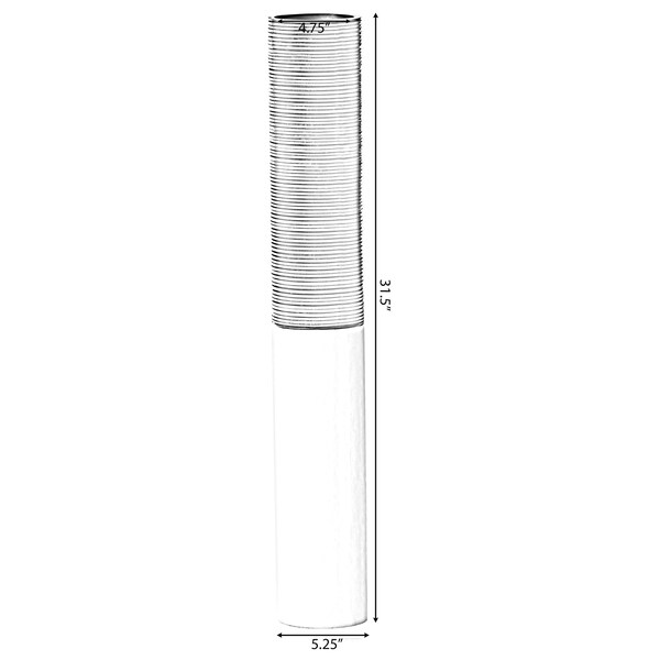 Uniquewise Modern Tall Decorative White and Brown Ribbed Cylinder Floor Vase, 31.5 Inch - QI004190.L