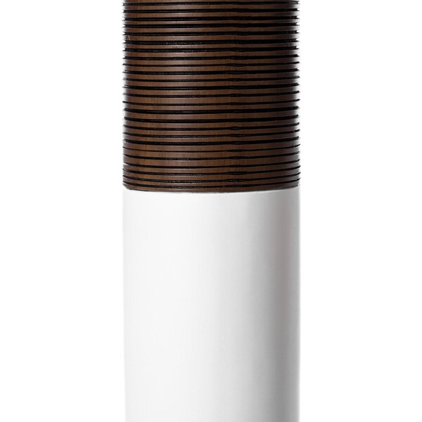 Uniquewise Modern Tall Decorative White and Brown Ribbed Cylinder Floor Vase, 31.5 Inch - QI004190.L