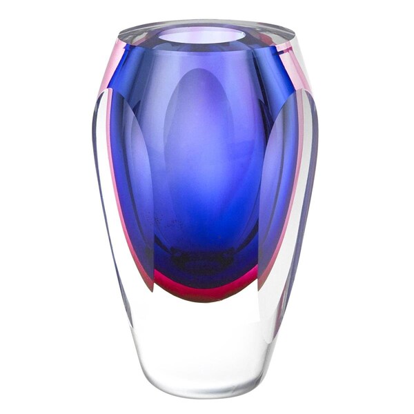 Palacedesigns 6 in. Mouth Blown Purple Art Glass Vase - PA3094466
