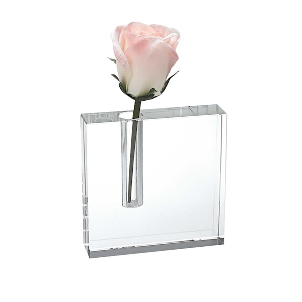 Homeroots 6 in. Hand Crafted Crystal Bud Vase - 375768