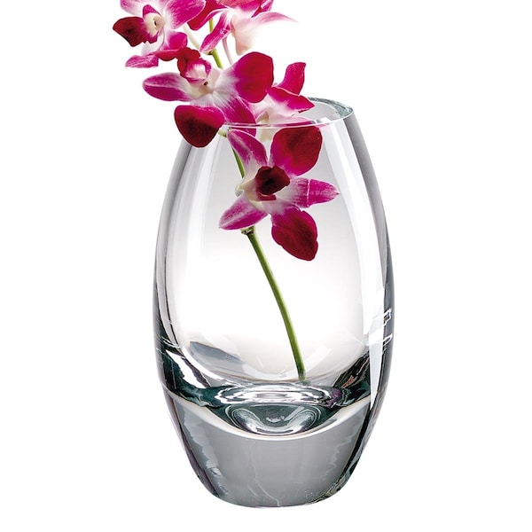 Homeroots 9 in. Mouth Blown Crystal European Made Vase - 375823