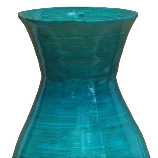 Uniquewise 20.5" Contemporary Bamboo Floor Flower Unique Vase for Dining, Living, Entryway, Blue - QI004272.GN